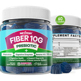 Nextdia Fiber Gummies bottle closeup showing convenient daily sugar-free prebiotic fiber support.