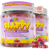 Nextdia Happy Saffron Gummies for Kids bottle promotes daily calm and focus