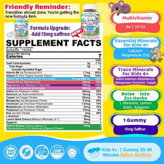 Nextdia Kids Sleep Gummies bottle back with minerals and vitamin details