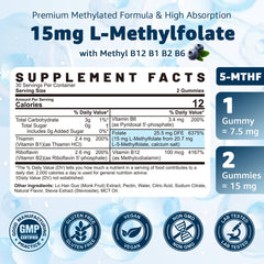 Nextdia L-MethylFolate gummies close-up highlighting blueberry flavor for easy daily intake
