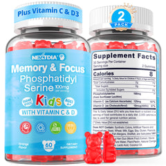 Nextdia phosphatidylserine supplement bottle front view, supports focus during study