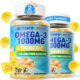 Nextdia vegan omega-3 gummies bottle highlighting algae DHA for mobility support.