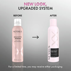 Nexxus Brunette Dry Shampoo close-up on roots for invisible cleanse