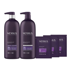 Nexxus Keraphix shampoo bottle for damaged hair nourishment.