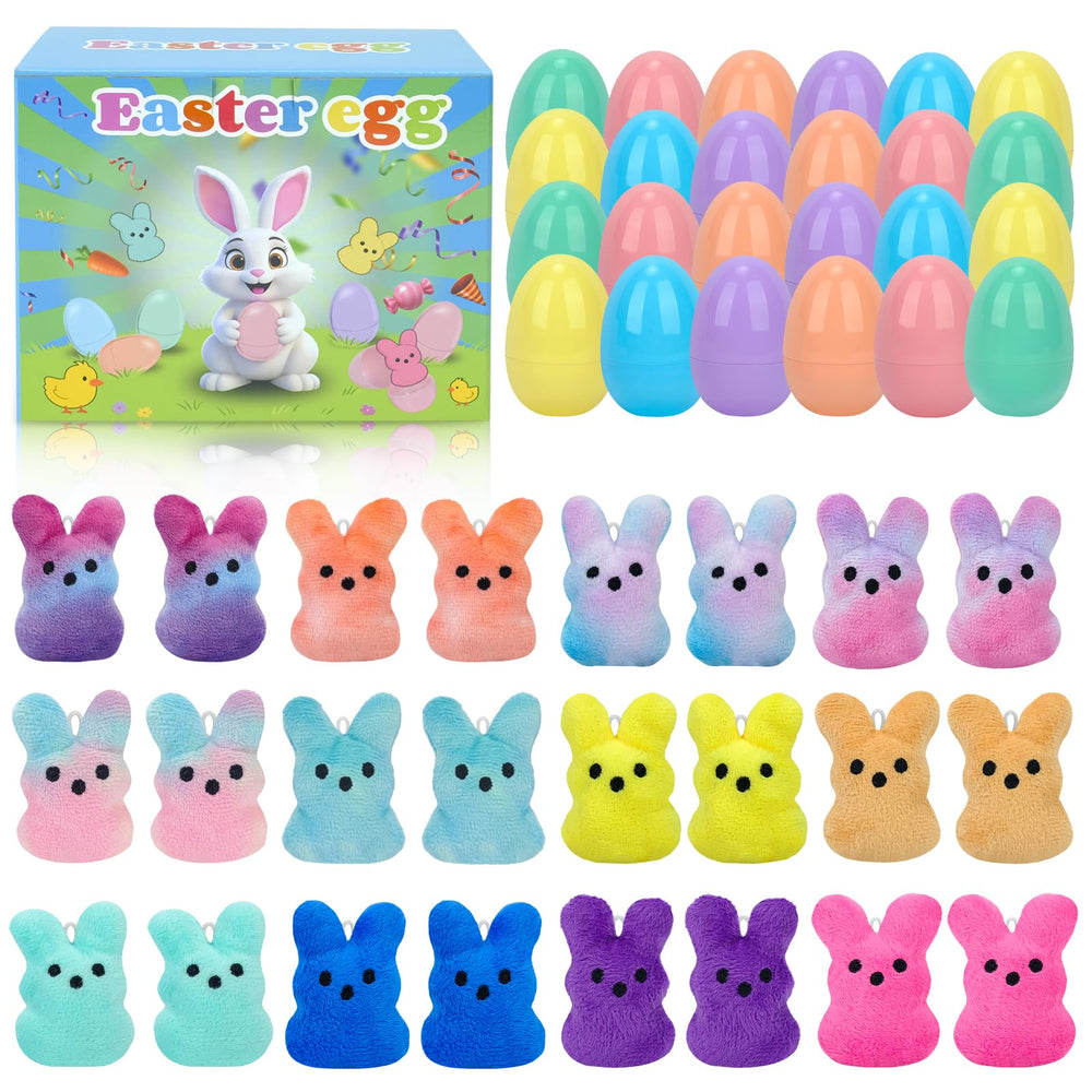 NFOVSMO Easter eggs with plush bunny toy for kids' egg hunts