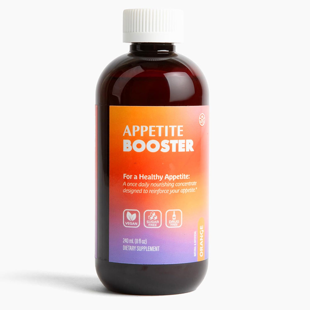 NGL Appetite Booster bottle open with capsules for daily appetite support