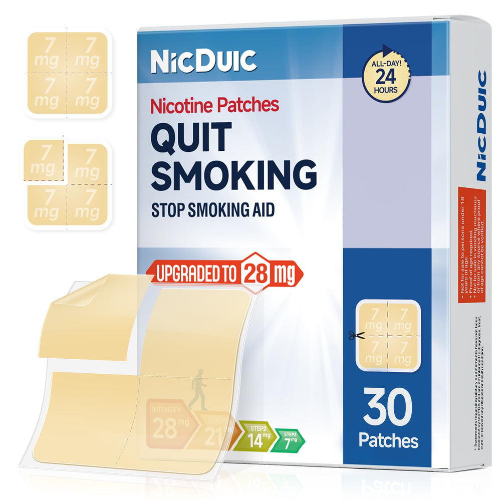 NicDuic patch on the arm for steady release and cravings support.
