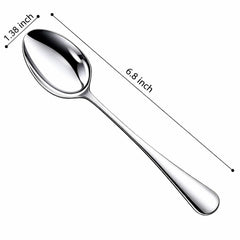 Nice Kitchen teaspoon close-up shows smooth edges and bright mirror polish