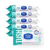 Nice ’N CLEAN SecureFLUSH wipes pack front for bulk freshness and easy usage.