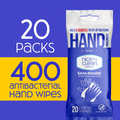 Nice 'N Clean resealable pack promoting travel-friendly hygiene