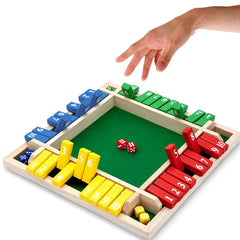 Nicecho Shut The Box wooden board laid out for family game night