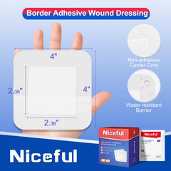Niceful sterile island dressing in a sealed packet for clean first aid usage.