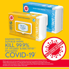 Nice 'N Clean wipes size 9.8x8.2 inches for larger coverage