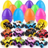 Nicknack 12pc Easter eggs with monster trucks for exciting hunts.