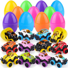 Nicknack 12pc Easter eggs with monster trucks for exciting hunts.