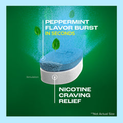 Compact pocket dispenser from Nicorette Mini Lozenges for on-the-go use.