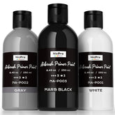 Nicpro airbrush primer set in black gray white provides a smooth base for modeling