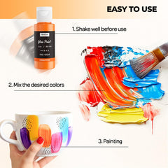 Nicpro oven-cured finish makes colors dishwasher-safe on glassware