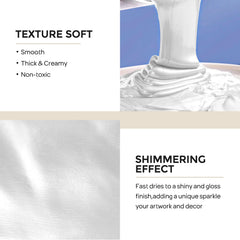 Nicpro pearl white brush strokes demonstrating smooth, even coverage