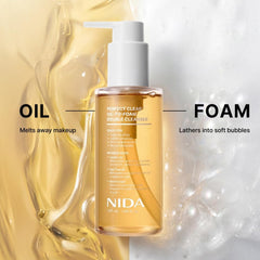 NIDA Perfect Clear foaming texture close-up shows gentle deep cleanse