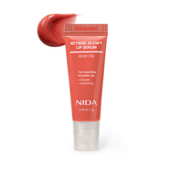 NIDA Retinol Glowy Lip Serum packaging for on-the-go beauty