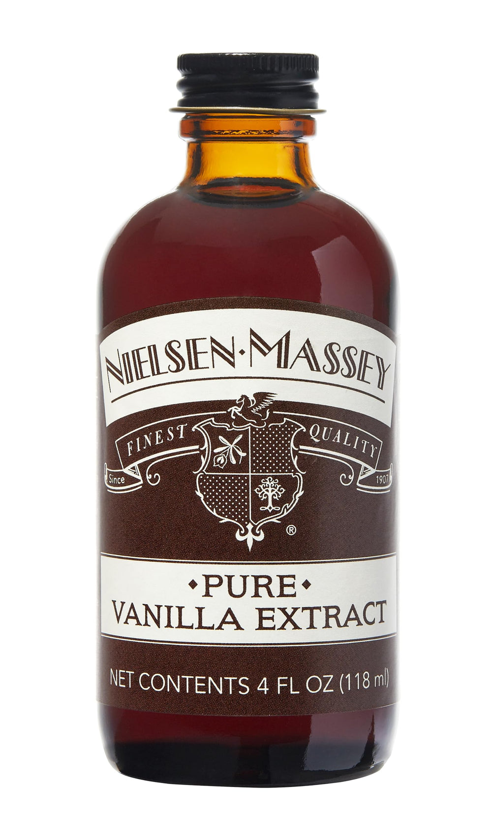 Nielsen-Massey Pure Vanilla Extract bottle for baking, delivering rich aroma and flavor