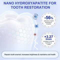 NIFEISHI enamel-friendly paste applying on teeth with a gentle mint aftertaste.