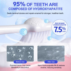 NIFEISHI toothpaste being squeezed from the tube showing mint scent and fluoride-free formula.