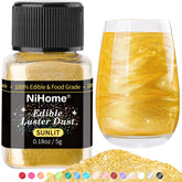 NiHome edible glimmer powder adds cake sparkle with sunlit color.