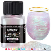 NiHome iridescent edible glimmer dust bottle adds dazzling shimmer to drinks.