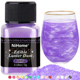 NiHome purple bottle-pour edible glitter dust adds sparkling appeal to beverages.