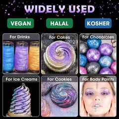 NiHome purple cocktail-sparkle edible glitter enhances drinks with shimmer.
