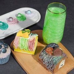 NiHome luster powder bottle cake decoration with metallic finish