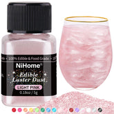 NiHome light pink edible glimmer powder jar for decorative edible sparkle