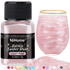 NiHome light pink edible glimmer powder jar for decorative edible sparkle