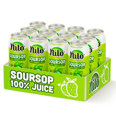 NILO Soursop juice served in glass, showcasing real pulp texture.