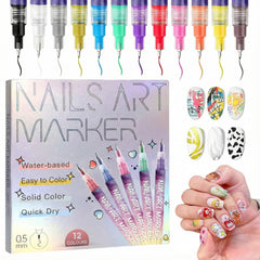 Niluto Purple Nail Art Pens Set for precise lines and detailed designs