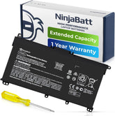 NinjaBatt HT03XL battery close-up highlighting premium cells for reliable HP power