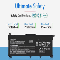 NinjaBatt HT03XL label detail shows capacity and safety features