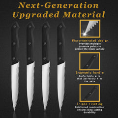Ninsula steak knives set dishwasher-safe for easy cleaning.