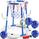 NIPLOOOW pool basketball hoop blue for outdoor family play and pool games