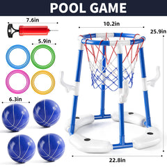 NIPLOOOW pool basketball rings blue for ring toss and dunk practice
