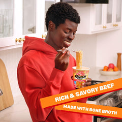Savory bone broth base enhances depth without added MSG