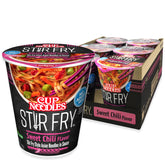 NISSIN Cup Noodles Stir Fry Sweet Chili cup ready in minutes for a quick meal.