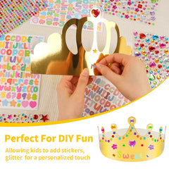 NIUBIER Gold Crown close-up showing sparkle and sturdy cardstock