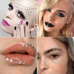 NIUBIER rhinestones in hair application creating party sparkle.