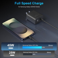 Niubil 45W charger with 10ft USB-C cable for extended reach.