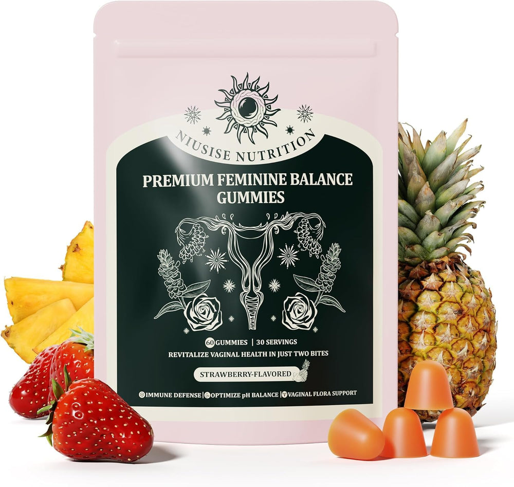 NIUSISE Feminine Balance Gummies bottle for daily pH balance and immune support.