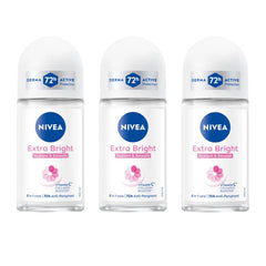 NIVEA Extra Bright roll-on underarm application shows smooth, even skin.