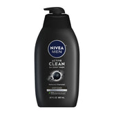 NIVEA MEN Active Clean Charcoal bottle pour for a quick, refreshing shower.
